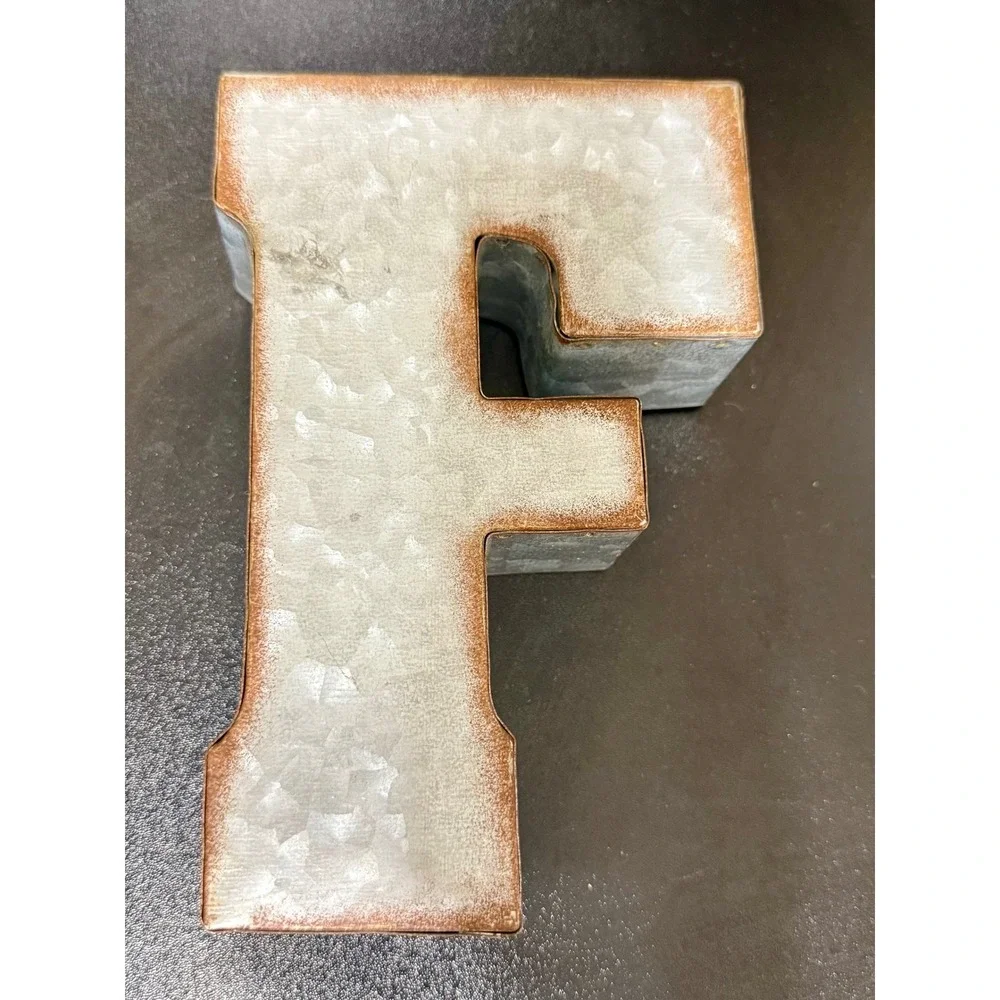 Hobby Lobby Galvanized Metal Wall Letter F Small Silver Industrial Rustic